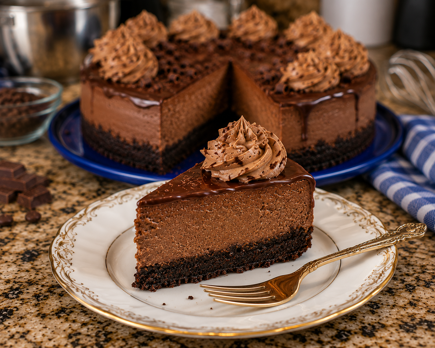 Velvet Ganache Triple Chocolate Cheesecake (Recipe & Pro Cheesecake Tips)